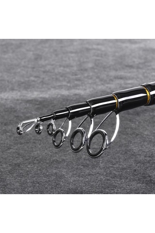 Springsun Kahverengi Korkak Tutamaklı, Levha Telli, Teleskopik Karbon Fiber Deniz Balıkçılığı Olta Kamışı 2.7m