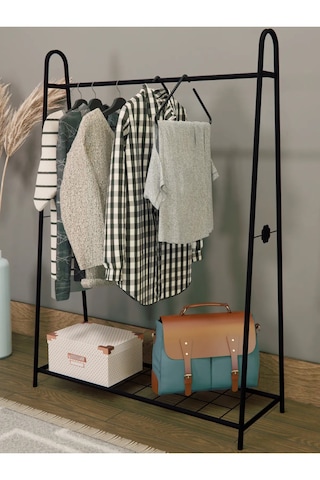 Askılık Modern Konfeksiyon Elbise Askısı Siyah