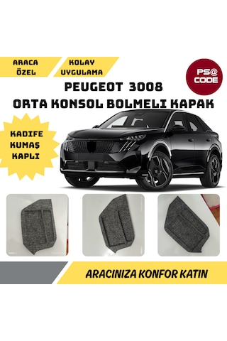 Peugeot 3008-5008 Orta Konsol Kadife Kumaş Kaplı Gözlü Kapak