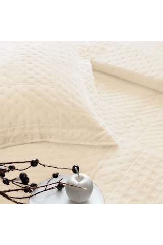 Taç Alvin Yatak Örtüsü Seti, Çift Kişilik Bej