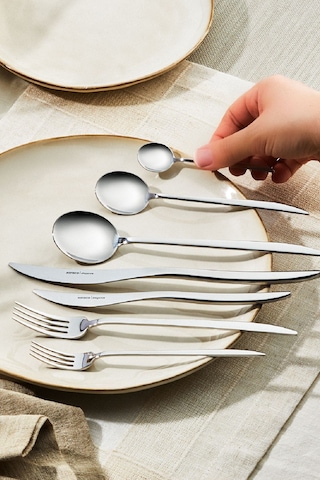 Karaca Elegance Amour V2 Platin 12 Kişilik 84 Parça Çatal Kaşık Bıçak Takımı