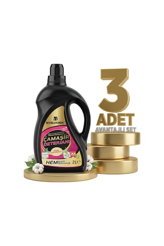 Worldchem Çamaşır Detarjanı Sıvı Siyahlar 3x2 Lt 2 L