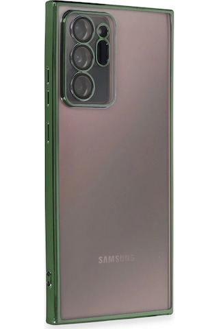 Cosmotex Newface Samsung Galaxy Note 20 Ultra Kılıf Razer Lensli Silikon - Yeşil