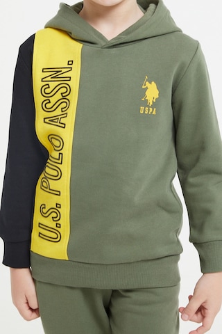 U.S. Polo Assn Lisanslı Haki Erkek Çocuk Kapüşonlu Eşofman Takım