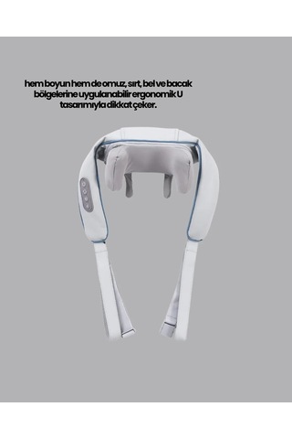 Ergonomik U Tasarımlı Isı Terapili Boyun Masaj Cihazı 1 Adet Çok Renkli