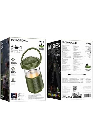 Borofone Kamp Lambası Ve Bluetooth Işıklı Kablosuz Hoparlör Yeşil