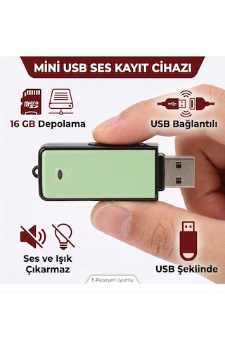 Usb Ses Kayıt Cihazı 16gb Tek Tuş Kayıt