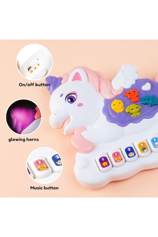Seher Oyuncak Pilli Müzikli Unicorn Minik Piyano 855-113d