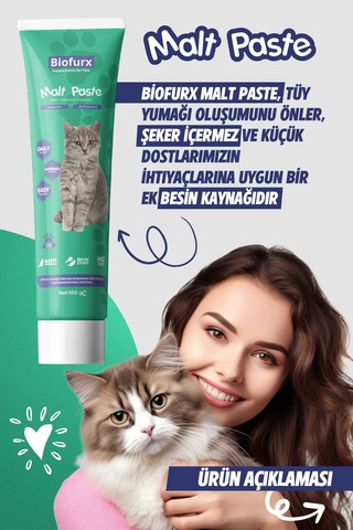 Biofurx Malt Paste - Kedi Malt Macunu 100 G Kedi Tüy Yumağı Önleyici