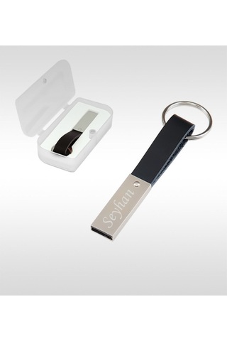 Kişiye Özel F-151-16 Siyah Metal-suni Derili Usb Bellek 16 Gb
