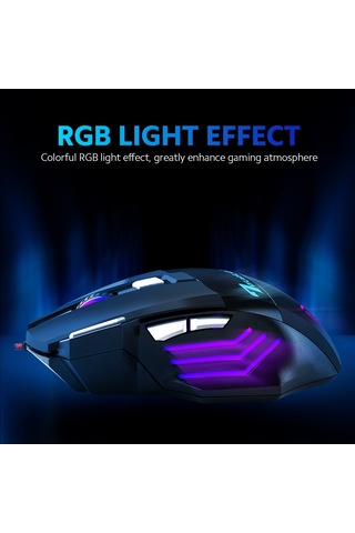 Geeksen Bajeal G7 Profesyonel Oyuncu Faresi, 3200 Dpı, 8 Milyon Tıklama Ömrü, Windows & İos Uyumlu, Siyah Optik