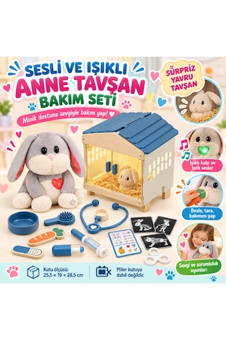 Storeşahin Sesli Ve Işıklı Anne Tavşan Bakım Seti Shn0720