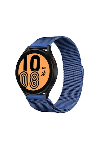 Mey İthalat Samsung Samsung Uyumlu Galaxy Watch 4 Metal Mıknatıslı Kordon - Mavi