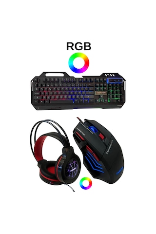 Snrelk Sencrom Rgb Gaming Klavye Mouse Kulaklık Full Oyuncu Set Diğer