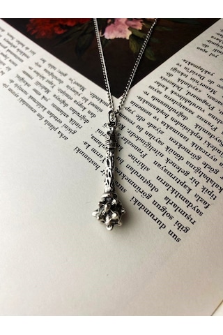 Osmanlı Dikenli Gürz Kolye Erkek Kadın Antik Gotik Gümüş Kaplama Çok REnkli