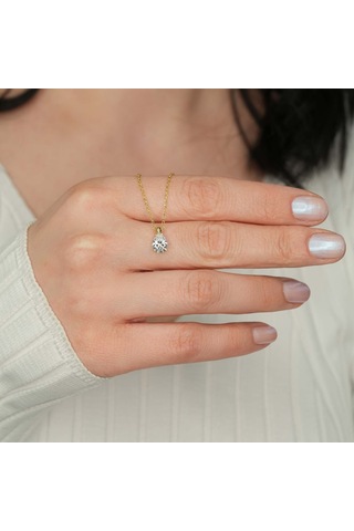 Kuvars Taşlı Gümüş Kolye Gm20