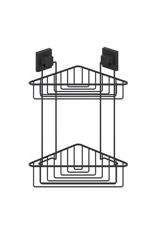 Banyo Köşe Rafı Kendinden Yapışkanlı 2 Katlı Easyfix Siyah Ef257 Siyah