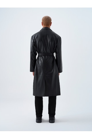 Regular Fit Erkek Trenchcoat Siyah