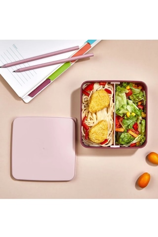 2 Katlı Kare Lunchbox Yemek Saklama Kabı Beslenme Kutusu Seti-sporcu Öğrenci Fitness Okul Işyeri Mürdüm