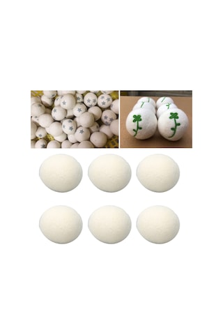 Dofolink 6 Adet Yün Kurutma Topları - Elektriği Azaltır, Kuruma Süresini Kısaltır, Deterjanssız Yumuşatıcı - 4cm Yün Topları Diğer