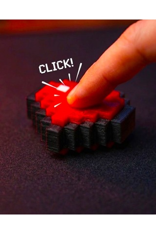 Minecraft Kalp Anahtarlık Basmalı Fidget Pixel Kalp Anahtarlık Kırmızı