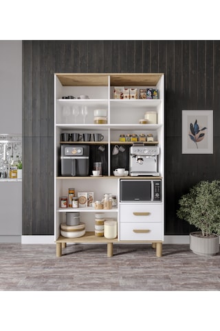 Afilli Sirius Kahve Köşesi 6 Kapaklı 2 Çekmeceli Ve Çok Amaçlı Do