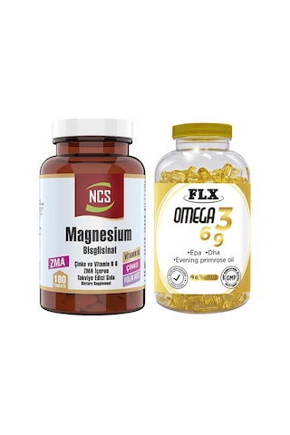 Ncs Zma Magnesium Bisglisinat 180 Tablet & Flx Omega 3-6-9 90 Tablet