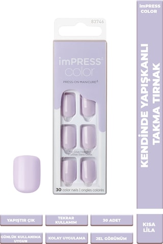 İmpress Color Kendinden Yapışkanlı Takma Tırnak Kısa Lila