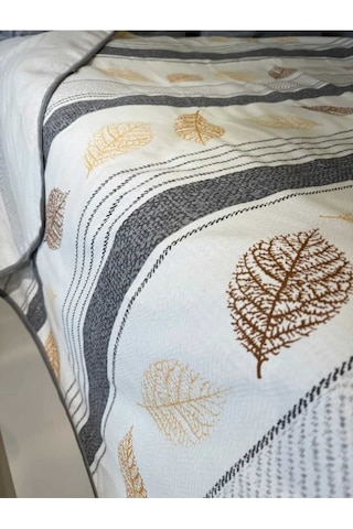 Yaprak Desenli Renkli Tek Kişilik Pike 160x240 Cm Doğadan Hafif Ve Şık Tasarım Renkli
