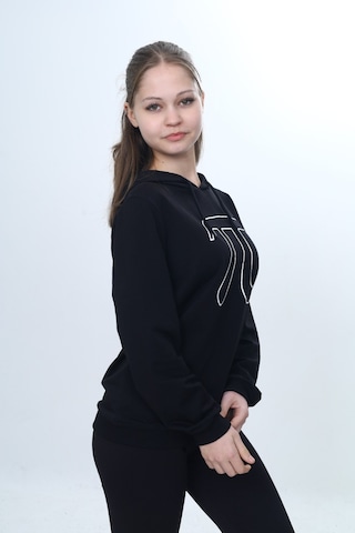 Toontoy Unisex Çocuk Pi Sayı Baskılı Regular Kapüşonlu Sweatshirt Siyah