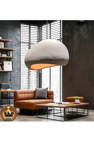 Petra Doğal Taş Efektli Modern Beton Avize Gri Çap: 600mm GRİ RENK