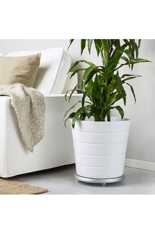 Tekerlekli Saksı Altı Meridyendukkan 31 Cm Galvanizli Saksılık Altı Pratik