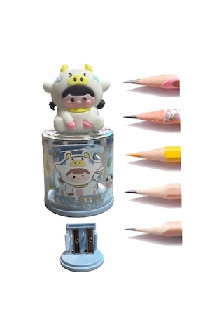 Mini Figürlü Sevimli 2 Li Kalem Traş 2 Adet Hazneli Kalemtıraş Çift Bıçaklı Kalem Açacağı Figürlü No1 Jumbo Ve Standart