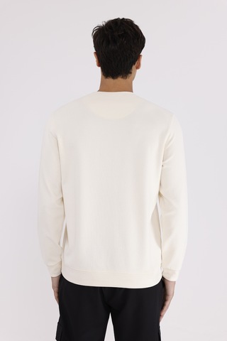 Rowinger Modal Karışımlı Yumuşak Dokulu Rahat Kalıp Esnek Kullanım Sunan Sweatshirt Ecru