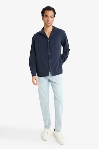 Defacto Regular Fit Polo Yaka Dokuma Uzun Kollu Gömlek F6341ax25aunv163 Lacivert