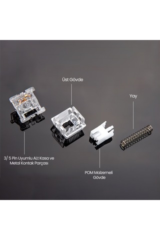 Aula Leobog Crystal Lineer Mekanik Switch 100 Adet