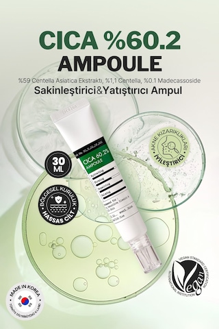Derma Factory %60.2 Cica İçeren Yatıştırıcı Vegan Serum Derma Factory Cica %60.2 Ampoule 30 ML