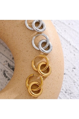 Novahub Altın Paslanmaz Çelik Yuvarlak Damla Halka Küpe Charm 18k Pvd Kaplama Su Geçirmez Kadın Takı 2023 Hediye Altın