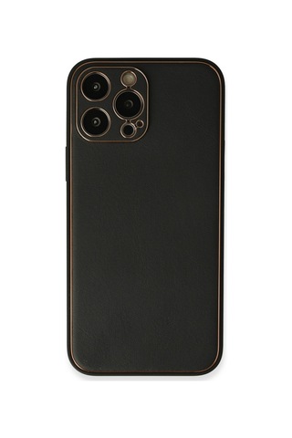 Apple iPhone Uyumlu Uyumlu 13 Pro Max Kılıf Coco Deri Silikon Kapak - Siyah