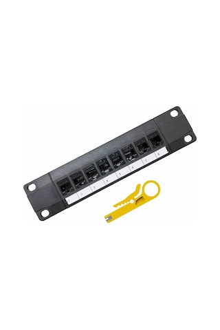 Cat6 8 Port Geçişli Ağ Paneli 1u Kabin Ve Duvar Montajlı