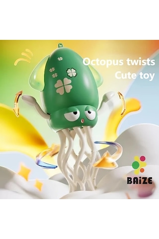 Sunshine011 1 Adet Pembe Dans Eden Ahtapot Şaka Oyuncak Ses Işık Efektli Sensörlü Okyanus Temalı Olta Dahil