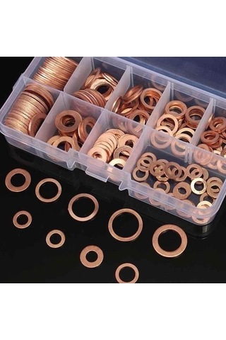Novahub 200 Adet Bakır Conta Somun Seti M5-m14 Vidası Pul Bağlantı Elemanı