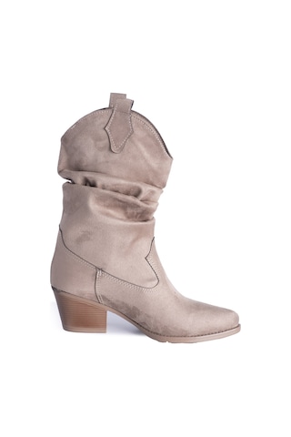 RASD SHOES KÖRÜKLÜ VİZON WESTERN KADIN BOT Vizon