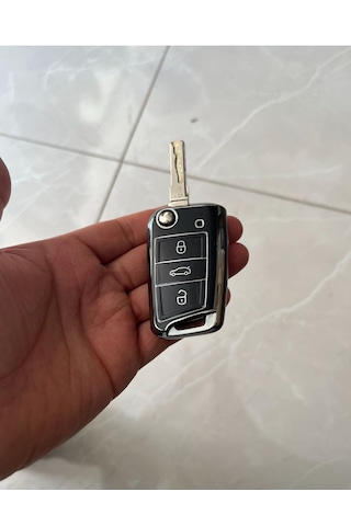 Golf 7 Polo Taigo T-Roc Tiguan Caddy Uyumlu Anahtar Koruma Kılıf Siyah