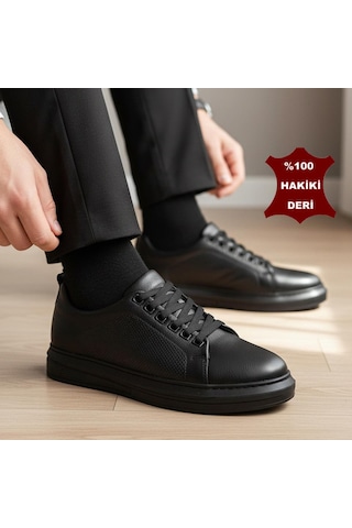 Ispartalılar 271 Tam Ortopedik Taban Hakiki Deri Günlük Erkek Ayakkabı Casual Erkek Ayakkabı Sneakers Siyah