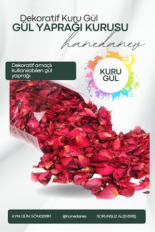 Dekoratif Gül Kurusu Yaprağı Süsleme Gül Yaprağı Kuru Gül Kırmızı