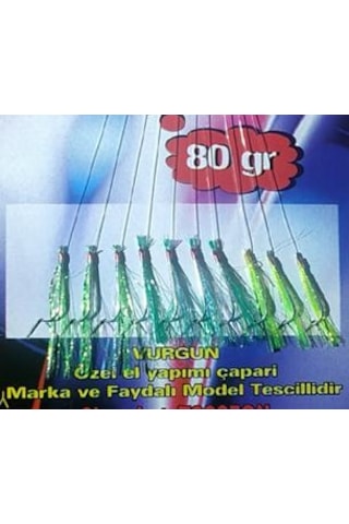 Vurgun 80gr 10 İğneli 3 Renk Yeşil Organze Çapari