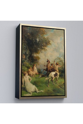 Çerçeveli Eugene Fromentin'in Sentorlar, At Adamlar Tablosu-6326