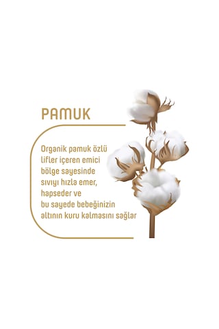 Pure Baby Organik Pamuklu Cırtlı Bez 4'lü Paket 4 Numara 208 Adet 4'lü