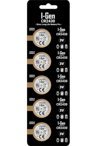 I-gen Cr2430 Lityum Düğme Pil 3v 2430 5'li Paket